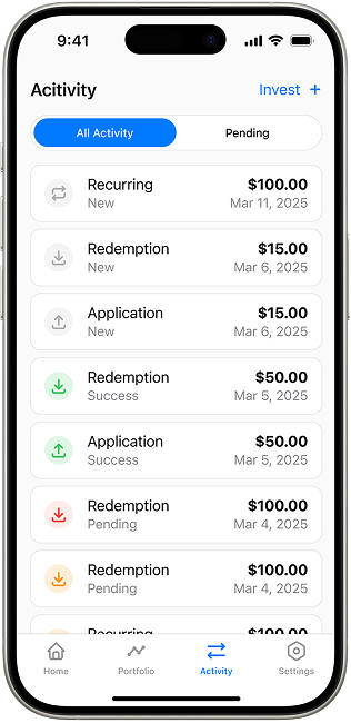 White-label micro-investing app screenshot