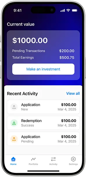 White-label micro-investing app screenshot